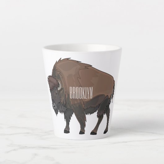 Bison-Cartoon-Abbildung Milchtasse (Vorderseite)