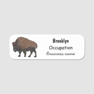 Bison-Cartoon-Abbildung Namensschild
