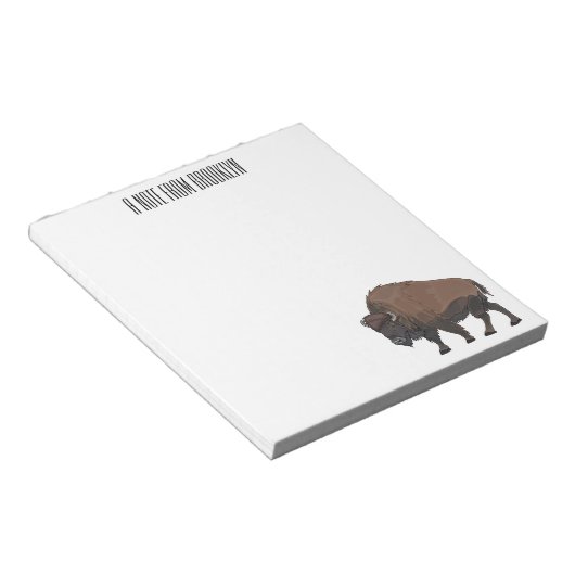 Bison-Cartoon-Abbildung Notizblock (angewinkelt)