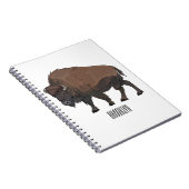 Bison-Cartoon-Abbildung Notizblock (Rechte Seite)