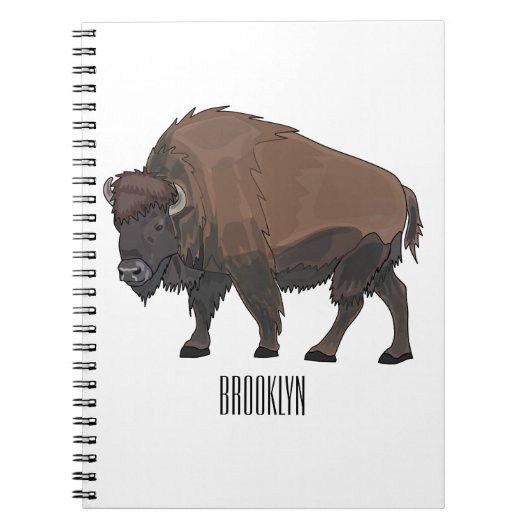 Bison-Cartoon-Abbildung Notizblock (Vorderseite)