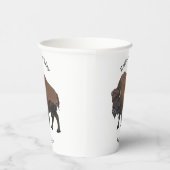 Bison-Cartoon-Abbildung Pappbecher (Rechts)