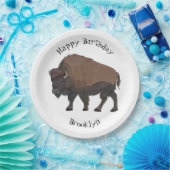 Bison-Cartoon-Abbildung Pappteller (Party)