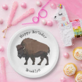 Bison-Cartoon-Abbildung Pappteller (Party)