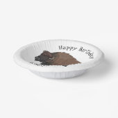 Bison-Cartoon-Abbildung Pappteller (Gewinkelt)