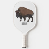 Bison-Cartoon-Abbildung Pickleball Schläger (Rückseite)