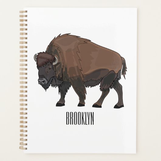 Bison-Cartoon-Abbildung Planer (Vorderseite)