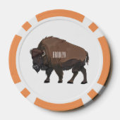 Bison-Cartoon-Abbildung Pokerchips (Rückseite)