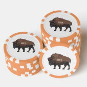 Bison-Cartoon-Abbildung Pokerchips (Stapel)