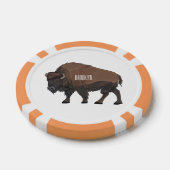 Bison-Cartoon-Abbildung Pokerchips (Einzeln)