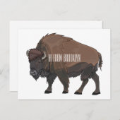 Bison-Cartoon-Abbildung Postkarte (Vorne/Hinten)