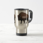Bison-Cartoon-Abbildung Reisebecher (VorderseiteRechts)