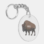 Bison-Cartoon-Abbildung Schlüsselanhänger (Vorderseite links)