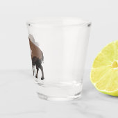 Bison-Cartoon-Abbildung Schnapsglas (Rechts)