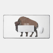 Bison-Cartoon-Abbildung Schreibtischunterlage (Tastatur & Maus)