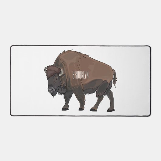 Bison-Cartoon-Abbildung Schreibtischunterlage (Vorderseite)