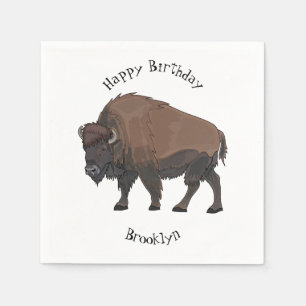 Bison-Cartoon-Abbildung Serviette