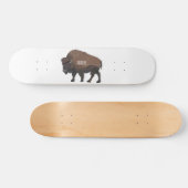 Bison-Cartoon-Abbildung Skateboard (Horizontal)
