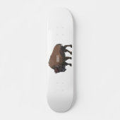 Bison-Cartoon-Abbildung Skateboard (Vorne)