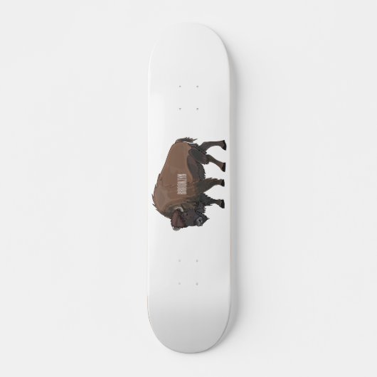 Bison-Cartoon-Abbildung Skateboard (Vorne)