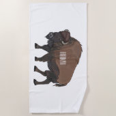 Bison-Cartoon-Abbildung Strandtuch (Vorderseite)