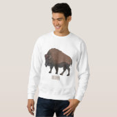 Bison-Cartoon-Abbildung Sweatshirt (Vorne ganz)