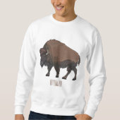 Bison-Cartoon-Abbildung Sweatshirt (Vorderseite)