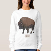 Bison-Cartoon-Abbildung Sweatshirt (Vorderseite)