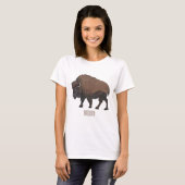 Bison-Cartoon-Abbildung T-Shirt (Vorne ganz)