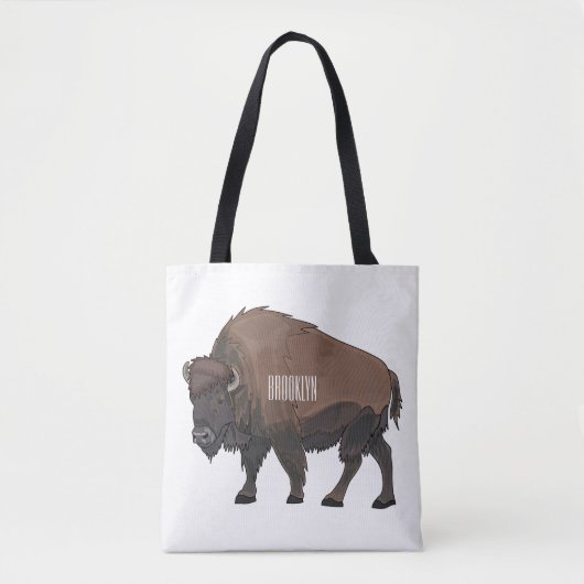 Bison-Cartoon-Abbildung Tasche (Vorderseite)