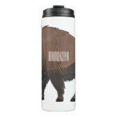 Bison-Cartoon-Abbildung Thermosbecher (Vorderseite)