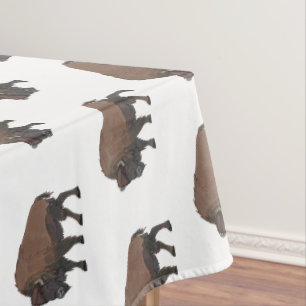 Bison-Cartoon-Abbildung Tischdecke