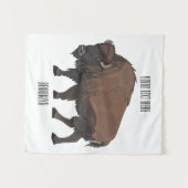 Bison-Cartoon-Abbildung Wandteppich (Vorderseite (Horizontal))