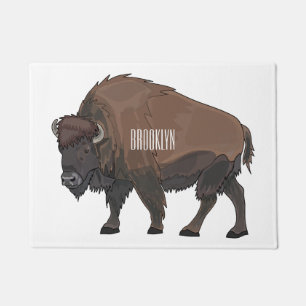 Bison Cartoon-Illustration Fußmatte