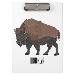 Bison Cartoon-Illustration Klemmbrett