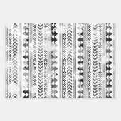 Bison Christmas Tree Ranch Western Geometric Geschenkpapier Set (Vorderseite 2)