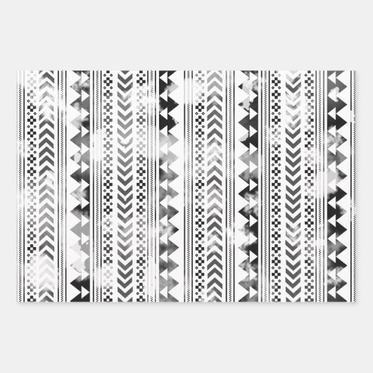 Bison Christmas Tree Ranch Western Geometric Geschenkpapier Set (Vorderseite 2)