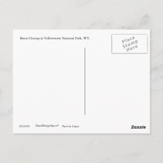 Bison Closeup Postcard Postkarte (Rückseite)