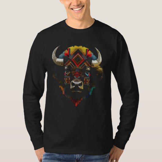 Bison colourful - art animals zoo artwork bison T-Shirt (Vorderseite)