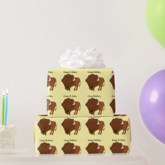 Bison-Design Geburtstagsgeschenk in beliebiger Hin Geschenkpapier