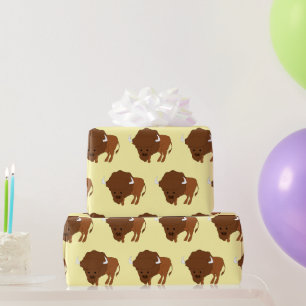 Bison Design Jede Hintergrundfarbe Geschenkpapier