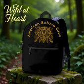 Bison Design mit Federn und geometrischen Mustern Bedruckter Rucksack