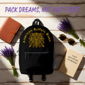 Bison Design mit Federn und geometrischen Mustern Bedruckter Rucksack