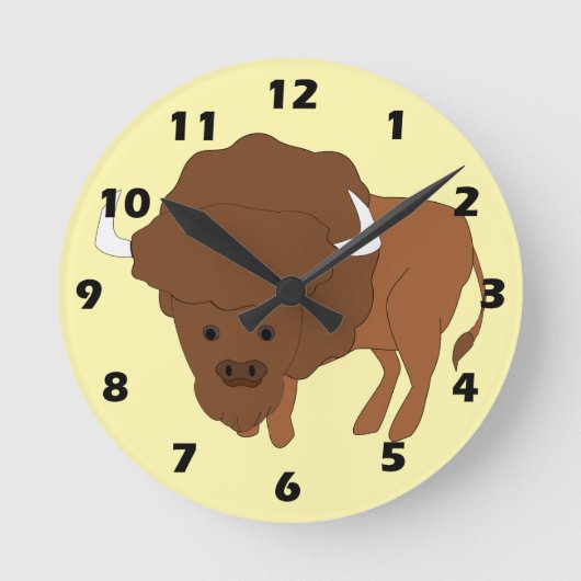 Bison Design Runde Wanduhr (Vorderseite)