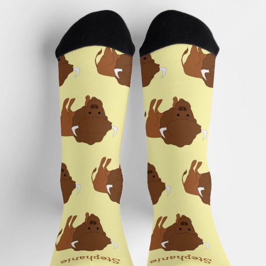 Bison-Design Socken (Oben)
