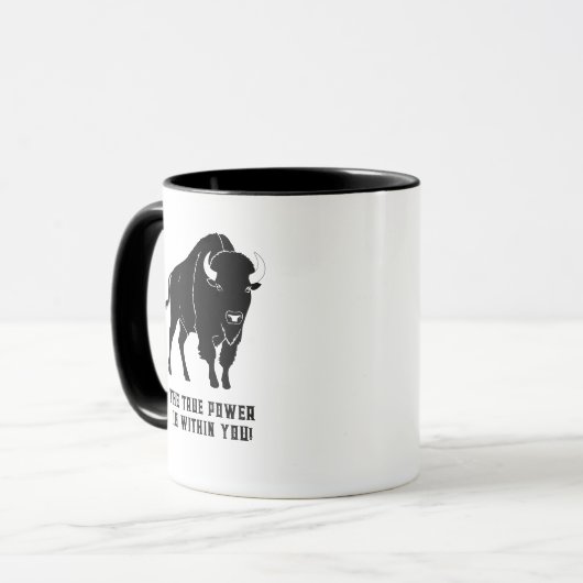 Bison-Druckbecher Tasse (Vorderseite Links)