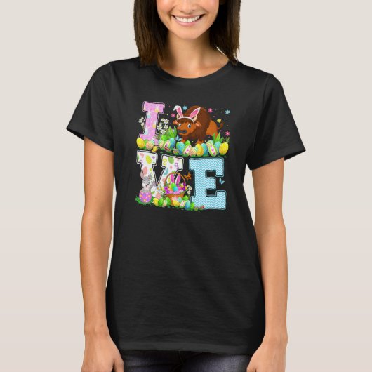 Bison Easter Egg Hunt Funny Liebe Bison Osterfest T-Shirt (Vorderseite)