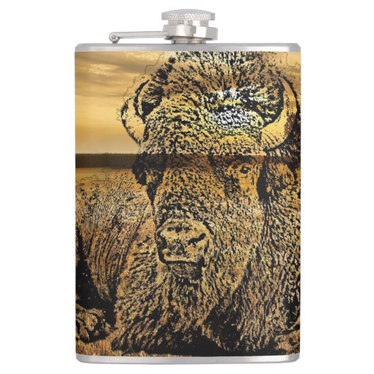 Bison Flachmann (Vorderseite)