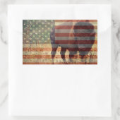 Bison Flag Rechteckiger Aufkleber (Tasche)
