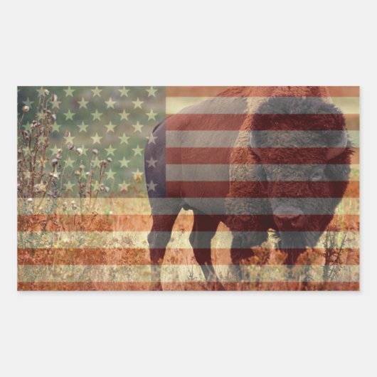 Bison Flag Rechteckiger Aufkleber (Vorderseite)